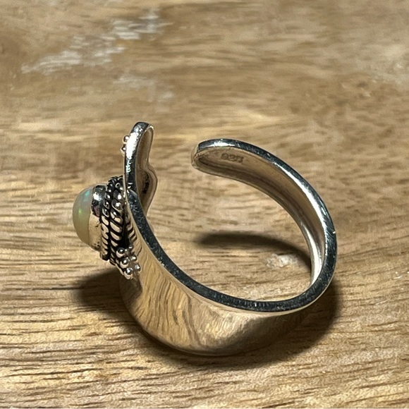 Ethiopian Opal 925 Sterling Silver Adjustable Open Ring - Picture 7 of 13